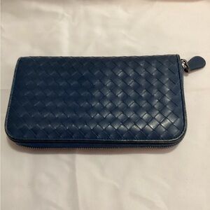 Bottega Veneta Navy Long Wallet